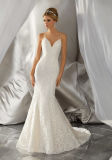 Lace Bridal Dresses Spaghetti Mermaid Beach Garden Wedding Gowns Z2054