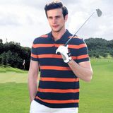 Cotton Polo Shirt Dry Fit Men's Stripe Golf Polo Shirt