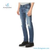 Top Grade Men Slim Whiskered Stretch Denim Jeans