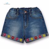 New Style Popular Cotton Denim Shorts with Embroidery for Girls by Fly Jeans