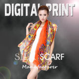 2017 Digital Printing on Silk Scarf (X1086)