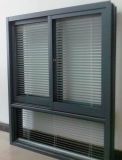 Customized Thermal Break Aluminum Sliding Window with Interior Shutter Blinds