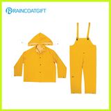 Yellow Color PVC Polyester 3PCS Men's Rainsuit