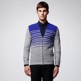 Fashion Striped Man Knit Cardigan with Zip