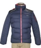 Unisex Fashion Winter Adults Windproof Waterproof Polyester Hoody Navy Quilted Leisure Coat Jacket