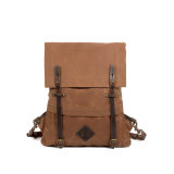 Fashionable Daily Use Vintage Brown Canvas Laptop Backpack for School