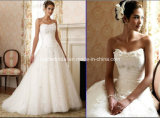 Strapless Sweetheart Bridal Dresses Lace 3D Flowers Tulle Wedding Gown We111