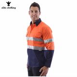 Wholesale Men Poly Cotton Safety Long Sleeve Work Shirts