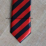 Red and Black Printing Striped Necktie