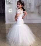 Mermaid Puffy Bridal Flower Girl Dresses Communion Dresses