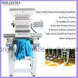 Holiauma Computerized 1 Head Embroidery Machine with Cap Tshirt Flat Embroidery 3 Main Functions