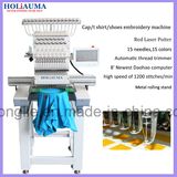 Holiauma Computerized 1 Head Embroidery Machine with Cap Tshirt Flat Embroidery 3 Main Functions