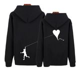 Wholesale Custom Print Cotton Black Couple Hoodies