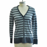 Casual Knitted Long-Sleeve Cardigan Sweater with Button