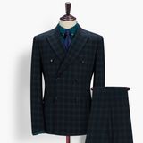 New Design Navy Blue Men Metal Button Wedding Suit