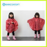All Over Logo Printed Girl's Polyester Rain Poncho Rpy-016