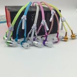 Glow in The Dark Zip Zipper Earphones with 3.5mm Jack