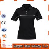 Factory High Quality Women High Collar Polo Tshirt of Cotton