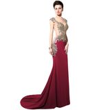 2017 Long Evening Dresses Floor Length Beading Prom Dresses Party Dress