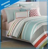6 Piece Multicolor Stripes Printed Polyester Comforter Set