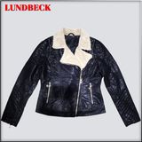 Women PU Jacket with Flocking