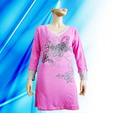 100% Cotton Lady's Discharge Print Nightdress