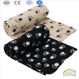 100% Polyester Super Soft Warming Footprint Printed Polar Fleece Pet Blanket