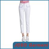 Women Embellished White Capri Pants (JC1051)