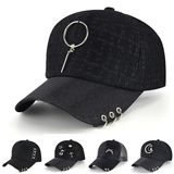 Custom Fashion Black Matel Logo Baseball Cap Man Cap