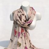 Women's Viscose Heart Love Printing Spring Autumn Summer Woven Beach Cover Shawl Scarf (SW125)