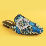 Lady Blue Low Heel Casual Slippers for Women with Buckle