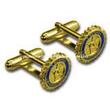 Personalized Metal Embossed Gold Plated Cufflink Jewelry (CL04)