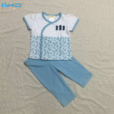 Blue Color Baby Clothes V-Neck Baby Sleep Set