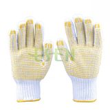 White Knitted PVC Dots Industrial Safety Work Cotton Gloves (D16-H2)