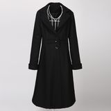 Wholesale Gothic Punk Steampunk Style Wool Blend Long Design Unisex Winter Coat Black