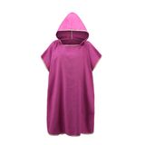 Purple Absorbent Microfiber Suede Changing Poncho Hooded Towel