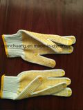 10 Gauge Bleached and PVC Dotted White Cotton Knitted Working Gloves