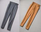 2017 Elastic Waist Harem Trousers 60% Wool Women Clothes