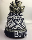 Women OEM Design Hand Knit POM-POM Winter Hat Beanie Hat