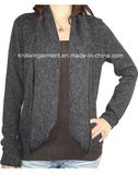 Ladies Knitted Long Sleeve Cardigan Sweater for Casual (12AW-164)