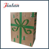 Brown Kraft Paper Green Glitter Bowknot Shopping Gift Paper Bag