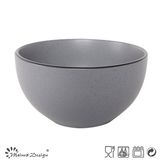 14cm Ceramic Bowl Solid Grey Color with Black Rim