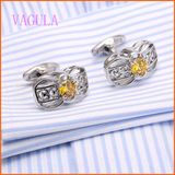 VAGULA Silver Plated Copper Wedding Fashion Cufflinks