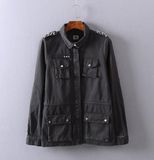 Mens Armyman Fashion Much Pocket Jacket Outdoor 4 Patch Pockets Snow Placket