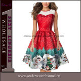 Christmas Sexy Party Dresses Women Santa Claus Printed Costume (TG18055-1)