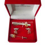 Cuff Link / Tie Clip Set with Good Velvet Box Package