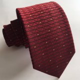 Men's Fashion Maroon Color Silk Woven Neck Tie (L052)
