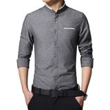 Men Casual Shirt Ong Sleeve Slim Fit Shirt Men Business Shirts