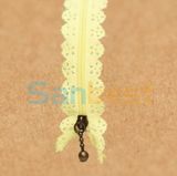 High Quality Yellow Resin Lace Zippers for Bags