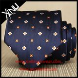 100% Silk Jacquard Woven Navy Floral Ties for Men